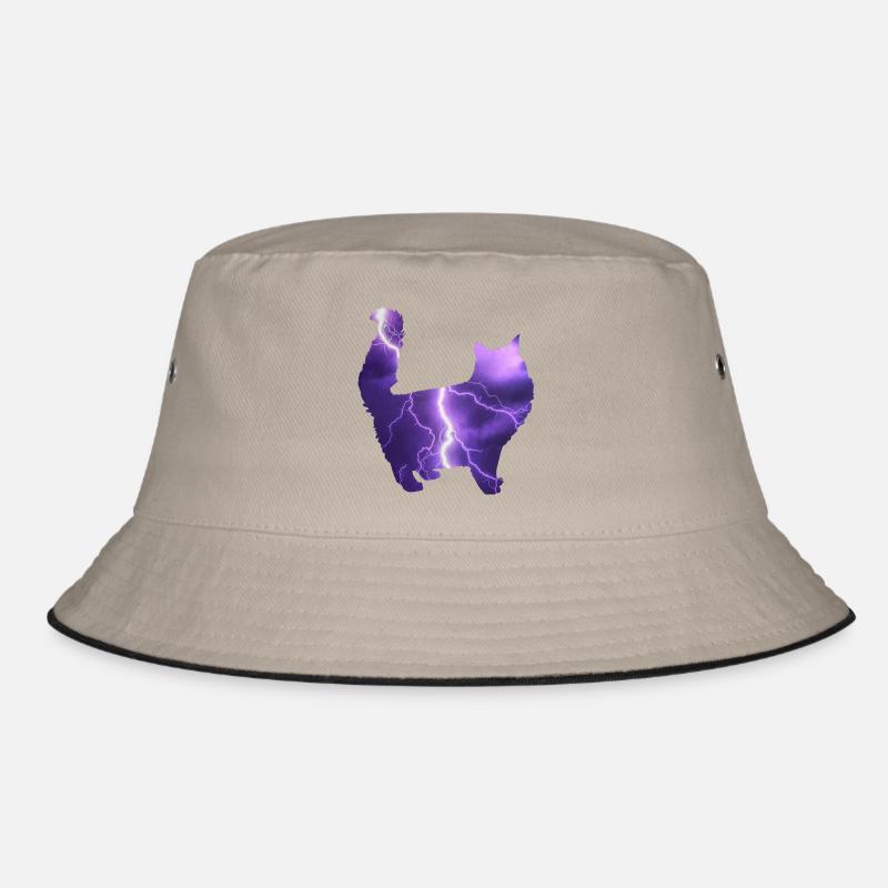 Katze Kätzchen Blitz Mond Sterne Geschenk Bucket Hat