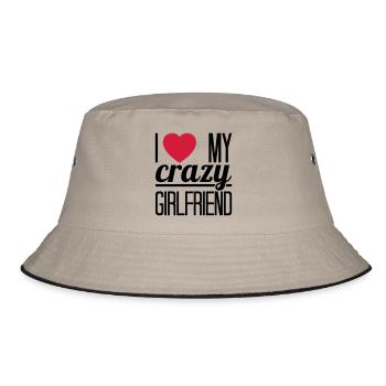 I love my crazy Girlfriend - Bucket Hat - khaki/black - Front