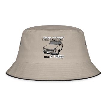  , DDR , 2 Hände 2 Augen 2 Eier 2 Takte (25 - Bucket Hat - Khaki/Schwarz - Vorne