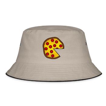 Pizza Vater Sohn Papa Tochter Partnerlook Teil 1 - Bucket Hat - Khaki/Schwarz - Vorne