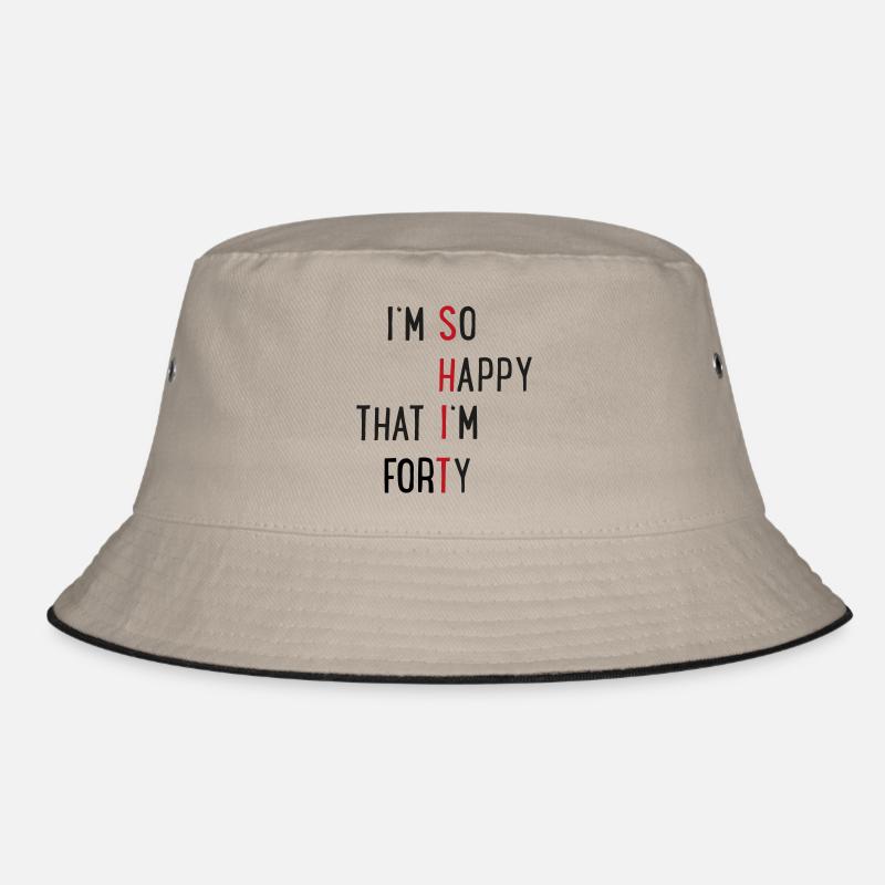 40 - Bucket Hat - Khaki/Schwarz