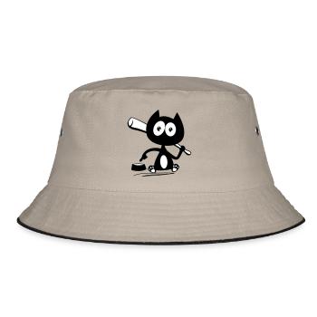 Give me food! Cat humor! - Bucket Hat - khaki/black - Front