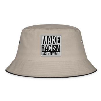 make racism wrong again - Bucket Hat - Khaki/Schwarz - Vorne
