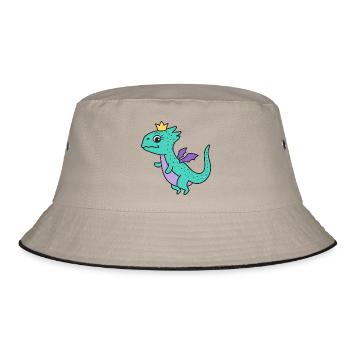 Drache Drachen - Bucket Hat - Khaki/Schwarz - Vorne