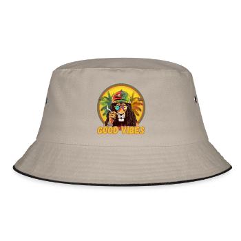 Rasta Lion Good Vibes - Bob - kaki/noir - Devant
