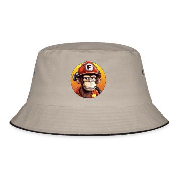Firefighter / Monkey - Bucket Hat - khaki/black - Front
