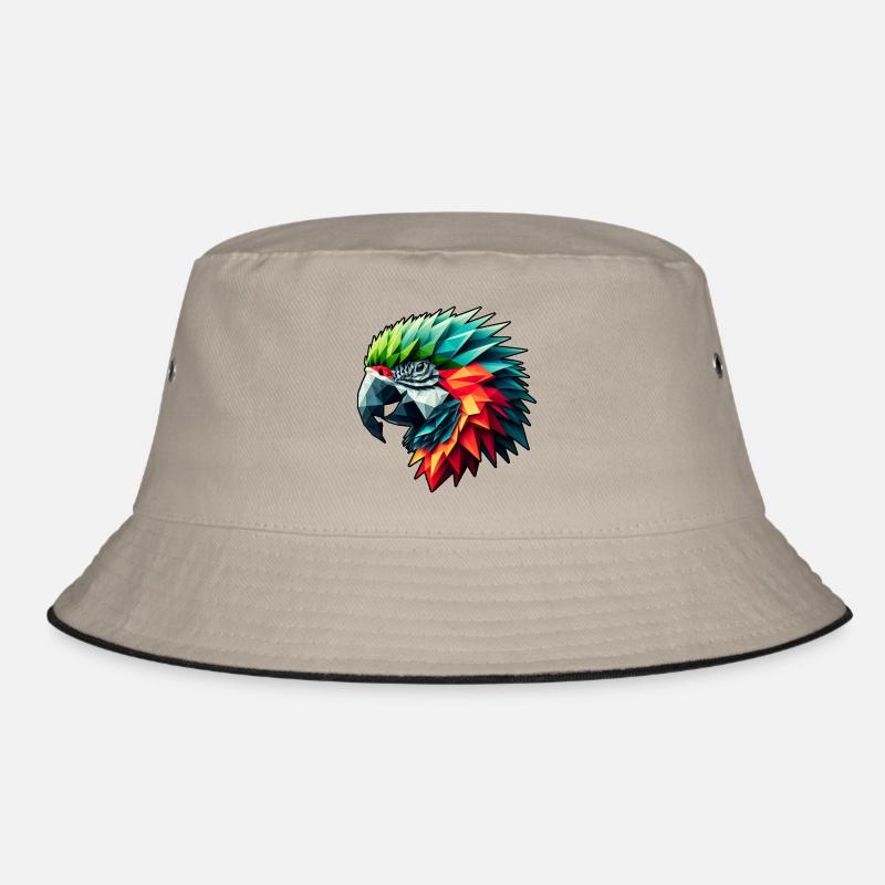 Parrot in Polygon Design Colorful Bucket Hat