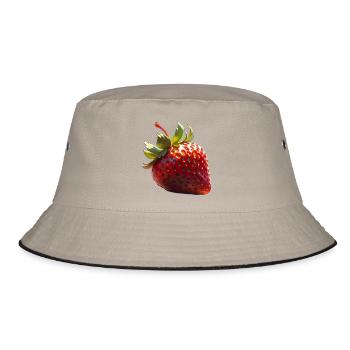 ich Liebe Erdbeeren - Bucket Hat - Khaki/Schwarz - Vorne
