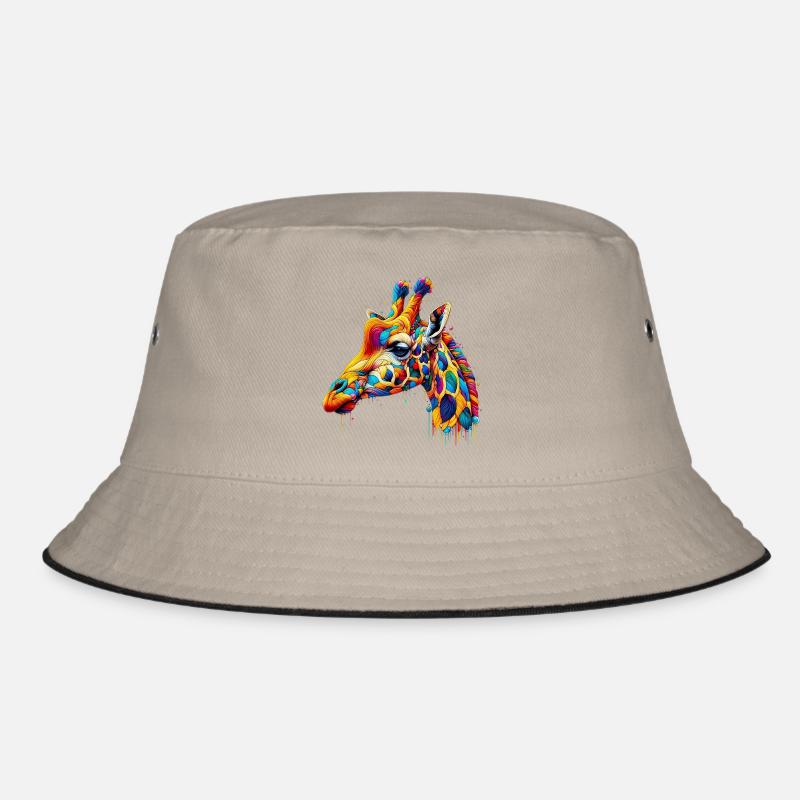 Giraffe - Bucket Hat - Khaki/Schwarz
