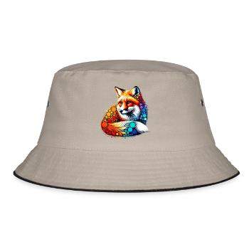 Fuchs - Bucket Hat - Khaki/Schwarz - Vorne