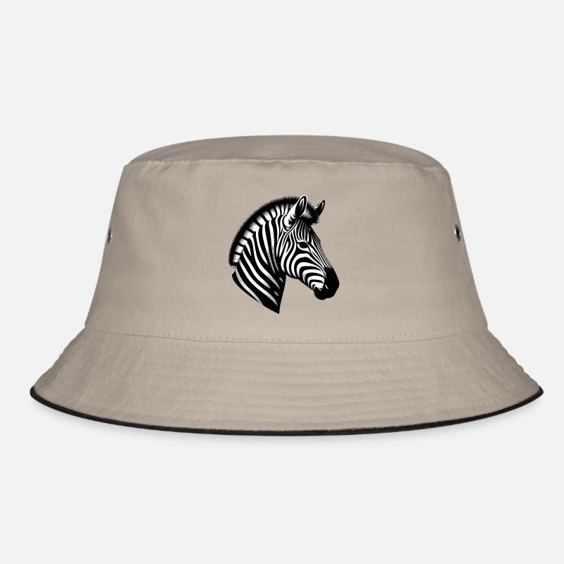 Zebra - Bucket Hat - Khaki/Schwarz