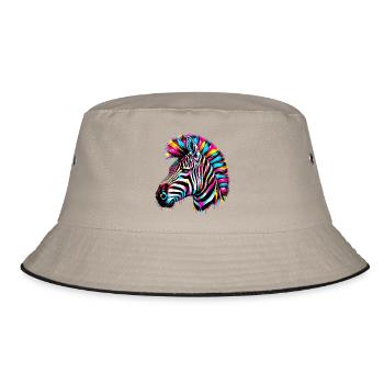 Zebra - Bucket Hat - Khaki/Schwarz - Vorne