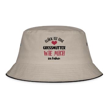 Grossmutter Oma Mama Uroma Mutter Großmutter - Bucket Hat - Khaki/Schwarz - Vorne