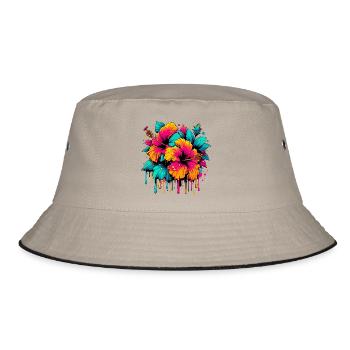 Fleurs d’hibiscus - Bob - kaki/noir - Devant