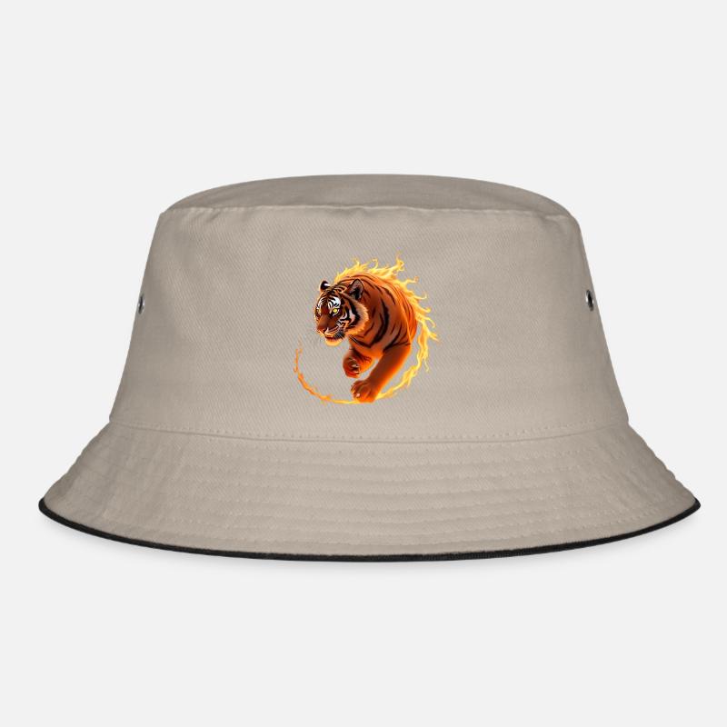 Feuriger Tiger in Bewegung Bucket Hat