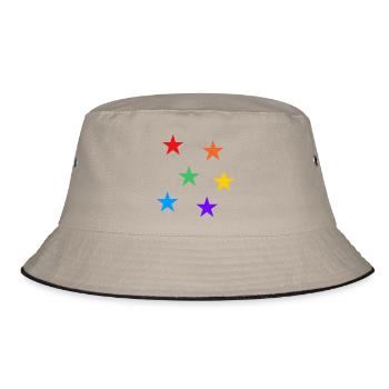 Stars Rainbow LGBTQ subtle gay pride - Bucket Hat - khaki/black - Front
