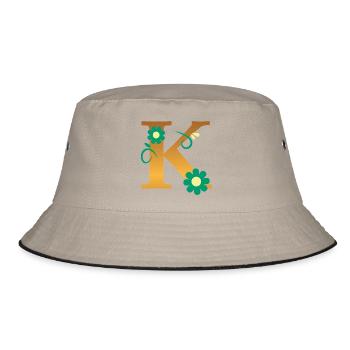 K - Bucket Hat - Khaki/Schwarz - Vorne