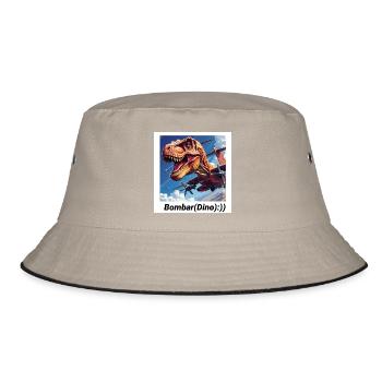 Dinosaur Naziem with airplane motif - Bucket Hat - khaki/black - Front