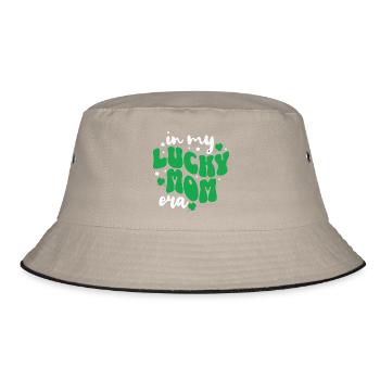 In My Lucky Mom Ära – St. Patrick's Day Mom Zitat - Bucket Hat - Khaki/Schwarz - Vorne