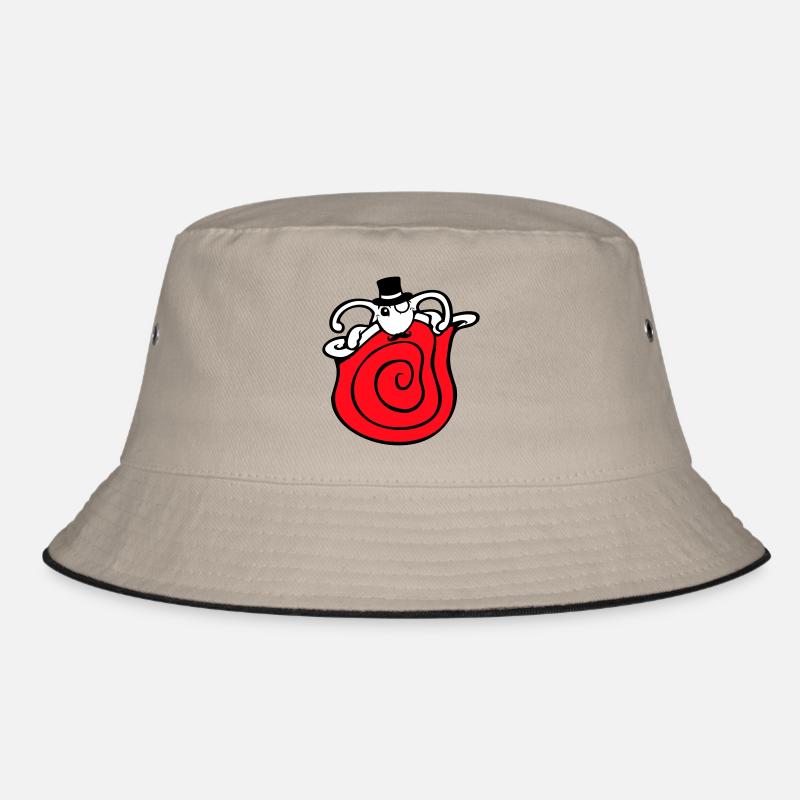 Mr Snail Sir Cylinder Monocle Rich Wealthy - Bucket Hat - khaki/black
