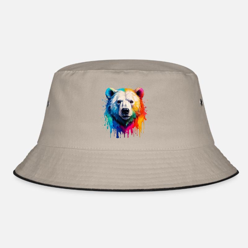 Bunter Eisbärenkopf mit Farbverlauf Bucket Hat