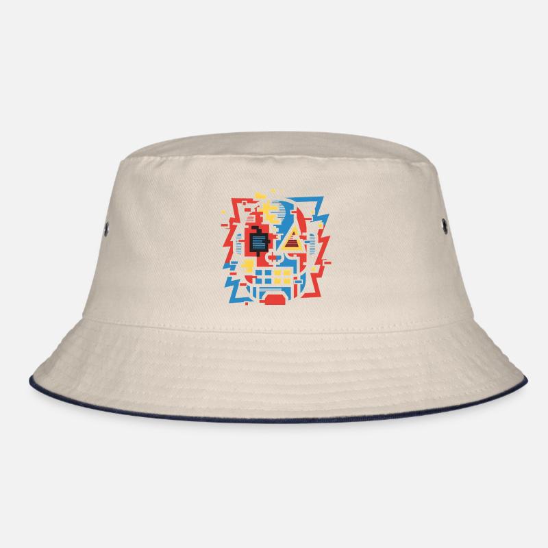 Abstract Glitch Face Bucket Hat