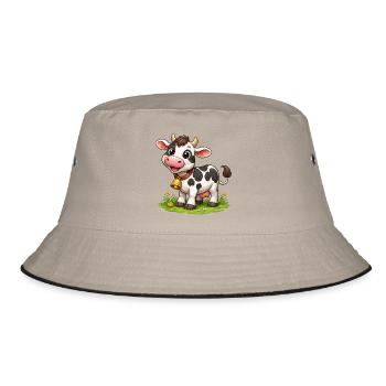 Vache avec des cloches sur le pâturage - Bob - kaki/noir - Devant
