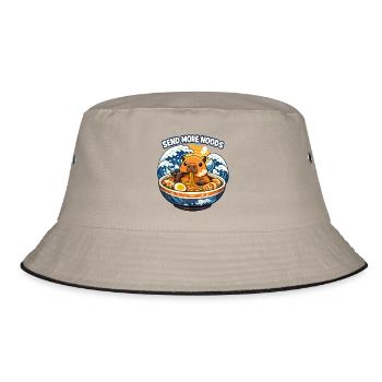 Capybara Send Noods Ramen - Bucket Hat - Khaki/Schwarz - Vorne