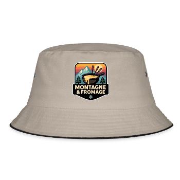 Mountain and Cheese Fondue Savoyarde Alpine - Bucket Hat - khaki/black - Front