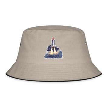 Astronomy Space Rocket Launch Exploration - Bucket Hat - khaki/black - Front