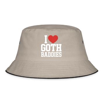 I Love Goth Baddies - Bucket Hat - khaki/black - Front