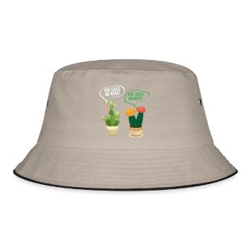 Plant Lover Plants Succulent Flower Love - Bucket Hat - khaki/black - Front