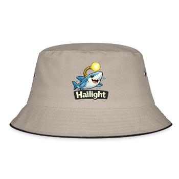 Hai Light / Highlight lustiges Wortwitz Shirt - Bucket Hat - Khaki/Schwarz - Vorne