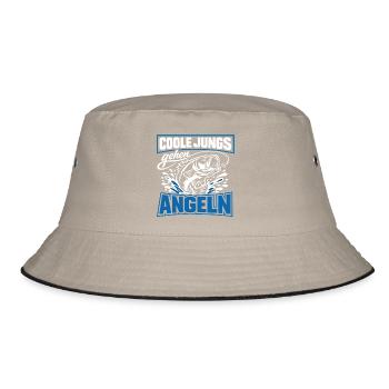 Cool Guys Go Fishing - Bucket Hat - khaki/black - Front