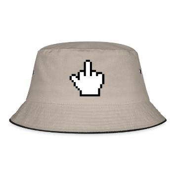Mouse Hand Middle Finger Mouse Pointer - Bucket Hat - khaki/black - Front