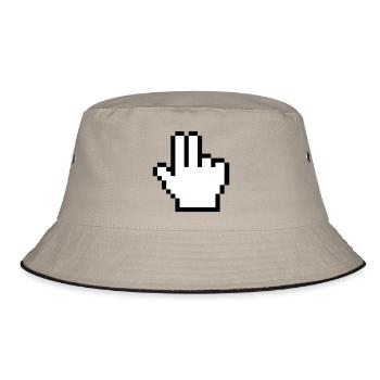 Maushand 2 Finger - Bucket Hat - Khaki/Schwarz - Vorne