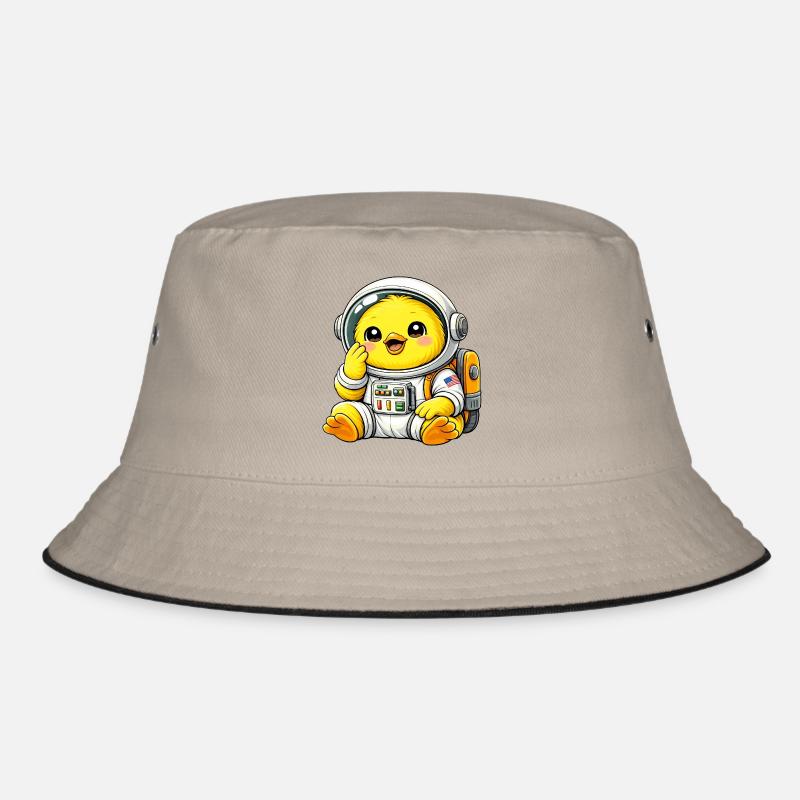 Cute Chicken Chick Astronaut Space Explorer Bucket Hat