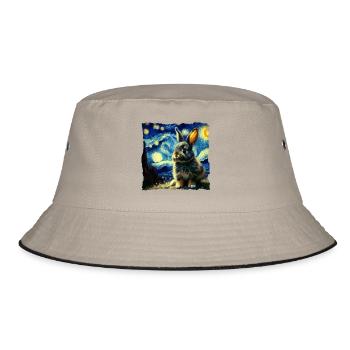 Starry sky style rabbit - Bucket Hat - khaki/black - Front
