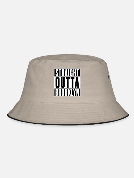 Straight outta Brooklyn (changeable colors) - Bucket Hat - khaki/black - Front