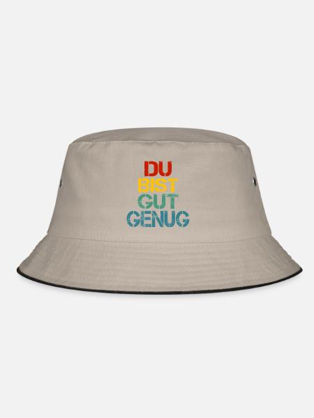 Du Bist Gut Genug Meme Zitat - Bucket Hat - Khaki/Schwarz