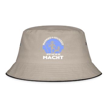 Junggesellenabschied Sie hat die Macht Peitsche - Bucket Hat - Khaki/Schwarz - Vorne