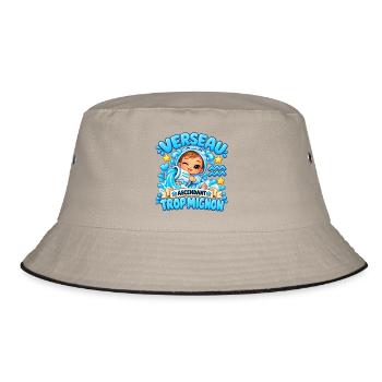 Wassermann-Aszendent zu niedlich - Bucket Hat - Khaki/Schwarz - Vorne
