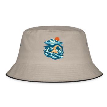 Eisbaden Bergsee - Bucket Hat - Khaki/Schwarz - Vorne