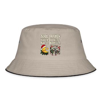 Soll Stille Nacht Haben Laute Kollegen - Bucket Hat - Khaki/Schwarz - Vorne