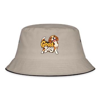 Beagle - Bucket Hat - Khaki/Schwarz - Vorne