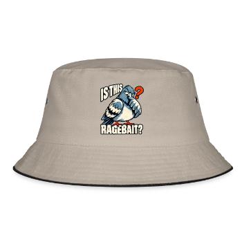 Ragebait Jugendwort 2026 Taube Meme - Bucket Hat - Khaki/Schwarz - Vorne
