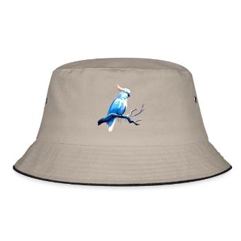 Cockatoo on a branch - Bucket Hat - khaki/black - Front