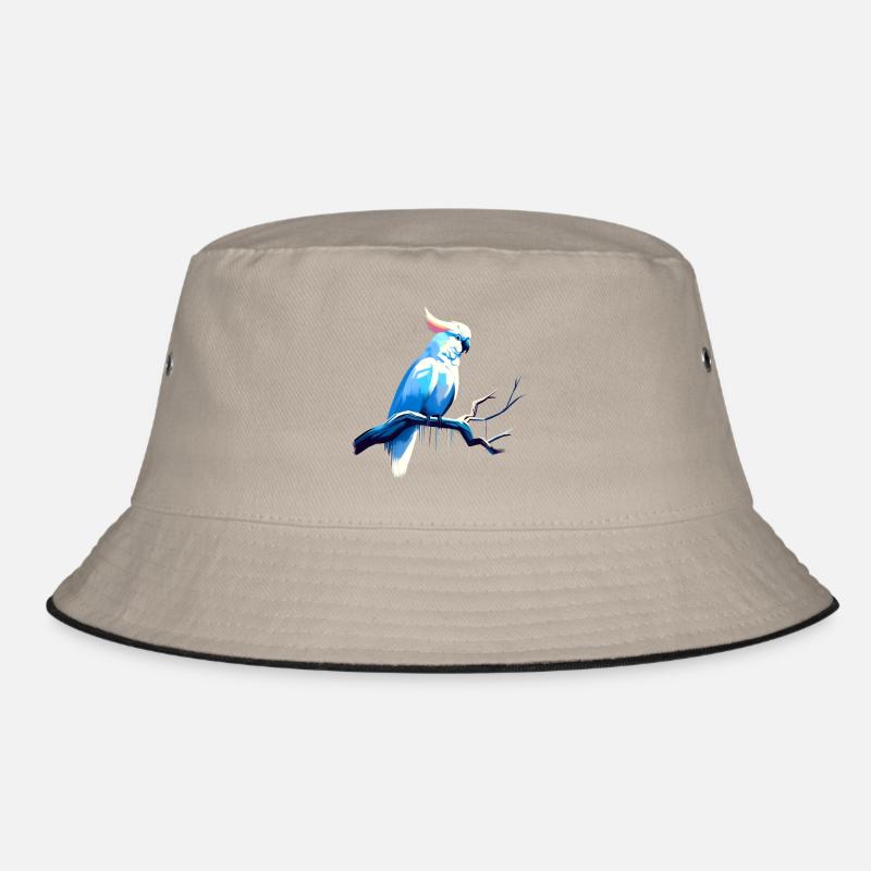 Cockatoo on a branch - Bucket Hat - khaki/black