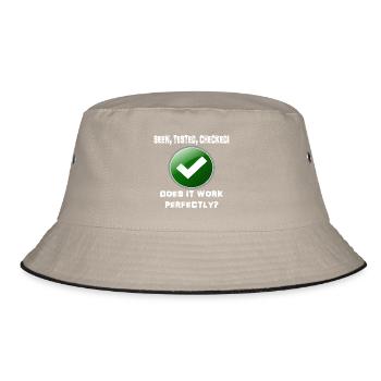 SEEN TESTED CHECKED WORK PERFECT! - Bucket Hat - khaki/black - Front
