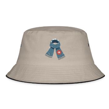 Schal - Bucket Hat - Khaki/Schwarz - Vorne
